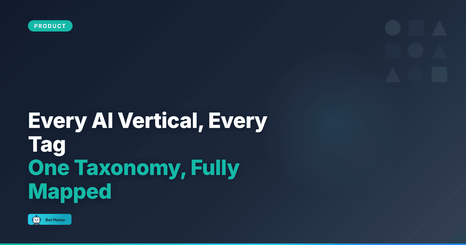 Featured image for Bot Memo’s 18 AI Startup Verticals & 104 Tags Explained